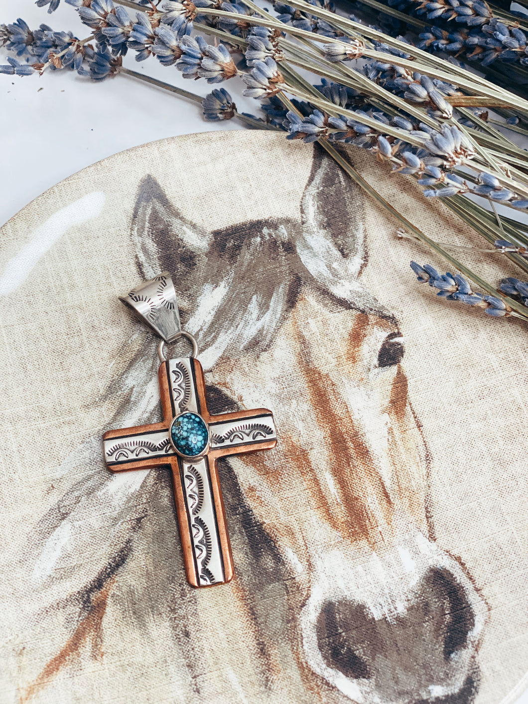 Copper & Sterling Cross Pendant